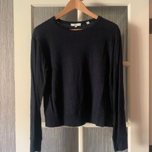 🚺 Vince Linen long sleeve pullover tee in Coastal Blue, Size M